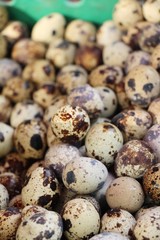 Quail eggs with sauce in street food