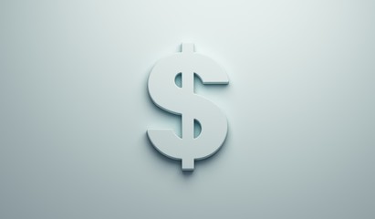 Dollar Sign - Business and Finance . 3D Render Illustration