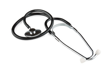 Fototapeta premium Close up photo of stethoscope. Isolated on white background