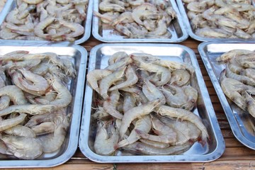 Fresh shrimp for cooking at street food