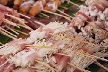 Bacon wrapped mushrooms delicious at street food