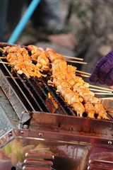 Bacon wrapped mushrooms delicious at street food