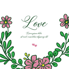 Vector illustration greeting card with frame floral from hand draw