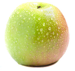 apple with water drops isolated on white
