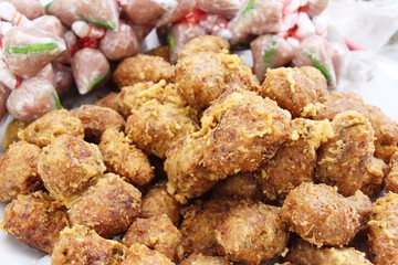Fried fish cake is delicious at street food