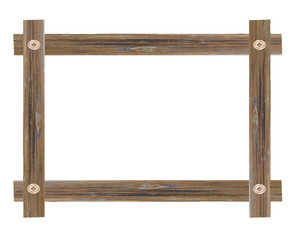 Wooden picture frame isolated on white background. with clipping path.