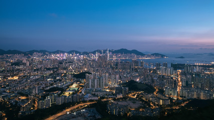 Fototapeta na wymiar View of Hong Kong skyline