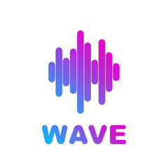 Logo of the sound wave equalizer. Vector illustration sound wave abstract. Pulse music audio volume, flat line vector design. EPS 10