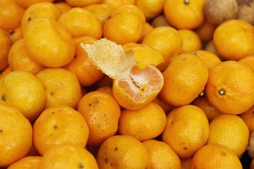 orange fruit is delicious at street food