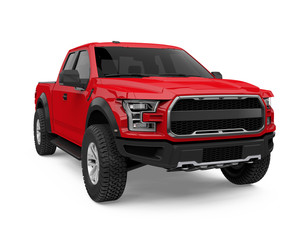 Red Pickup Truck Isolated