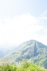 mountain landscape with mountains and clouds