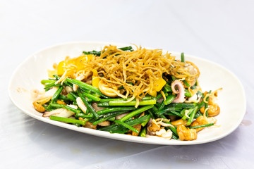 Stir fried Jiu Chai or Chives, popular dish among Chinese