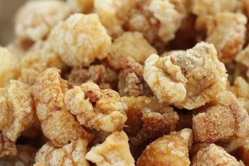 Fried pork skin delicious at street food