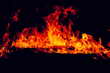Fototapeta na wymiar Fire flames on a black background