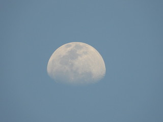 Moon on blue background.