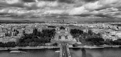 Obraz premium Aerial view of Paris from the Eiffel Tower. Paris, France. - Image HDR photo that shows the whole city.