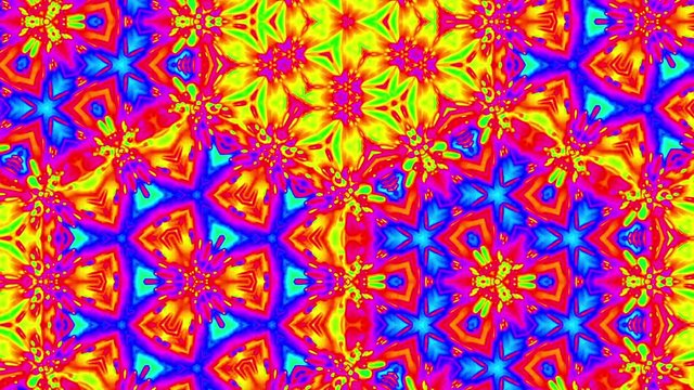 Psychedelic Colorful Kaleidoscope Pattern Abstract Motion Background Loop 2