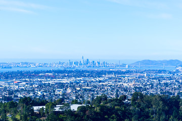 Oakland side view San Francisco bay can view bay bridge, San Francisco and Oakland