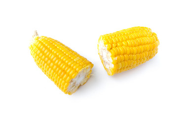 Sweet corn combs isolated on a white background