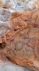 Laas Geel cave formations have one the oldest and best preserved rock art in Horn of Africa. Estimated 5000 year old paintings depict cattle, wild animals, humans and domesticated dogs.