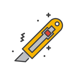 Tool paper knife line icon on white background for graphic and web design, Modern simple vector sign. Internet concept. Trendy symbol for website design web button or mobile app