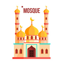 Mosque Vector. Muslim, Arab. Isolated Flat Cartoon Illustration