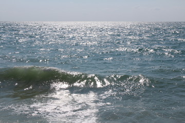 Fototapeta premium Blue sea under the bright sun