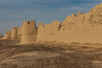 Fototapeta na wymiar Ruins of ancient city Merv the capital of Turkmen-Seljuk Empire. Once a great city located on a way of a Silk Road was demolished by Chingiz khan's mongols in 13th century. Turkmen national heritage.