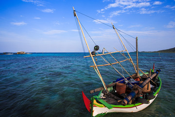 fishing boat in the sea at karimunjawa