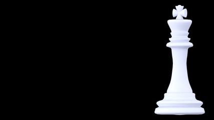 king white chess pawn in black background - 3d rendering