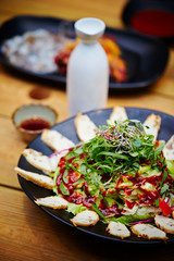 Fish cake with salad 