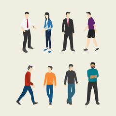 people set collection with flat style - vector