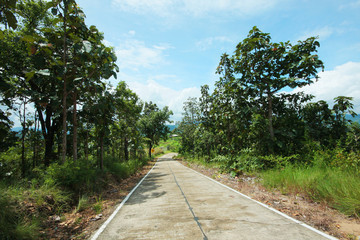 Country road on the mountain in Thailand