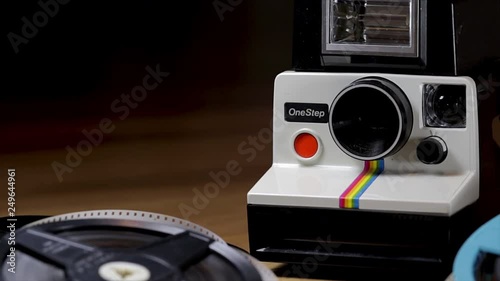 Close Up Of A Vintage Polaroid Film Camera Used To Create