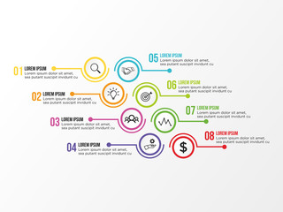 Modern Vector Infographics Elements Design Template. Business Data Visualization Infographics Timeline with Marketing Icons most useful can be used for workflow, presentation, diagrams, annual reports