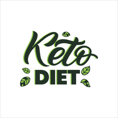 Fototapeta premium Hand drawn lettering card. The inscription: Keto diet. Perfect design for greeting cards, posters, T-shirts, banners, print invitations.