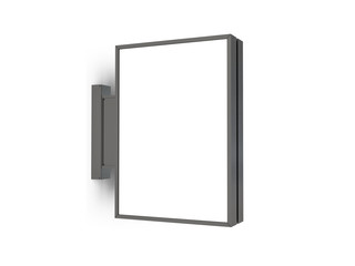 Isolated rectangular store sign mockup 3D rendering