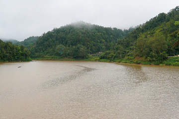 Lake dam water reservoir for hydroelectric power generation - Image