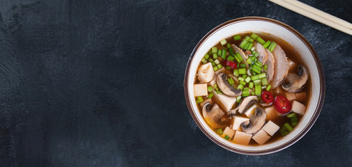 Asian spicy soup with tofu