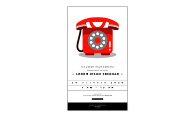  Retro Party Telephone Invitation Design with Where and When Details