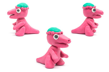 play doh Pachycephalosaurus on white background