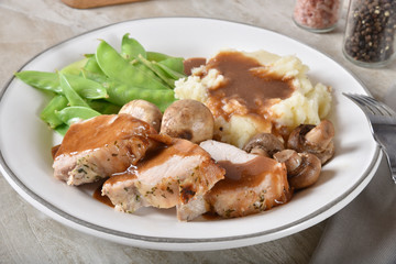Gourmet roast pork loin dinner