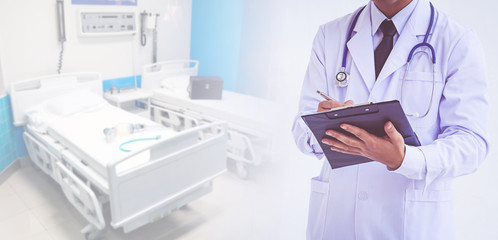 Doctor holding a clipboard with prescription