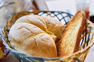 Crispy Fresh home made Bread Essentials tost on the plate