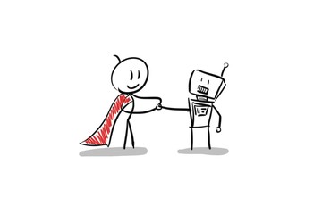 artificial intelligence stickman robot human 