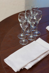 glasses on table