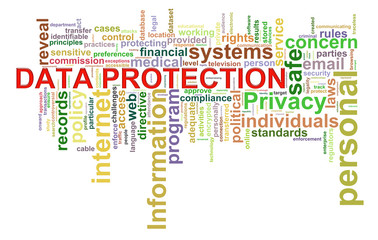Fototapeta premium Data protection word tags