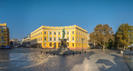 Odessa seaside boulevard in the autumn morning