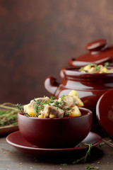  Irish stew sprinkled with green thyme.