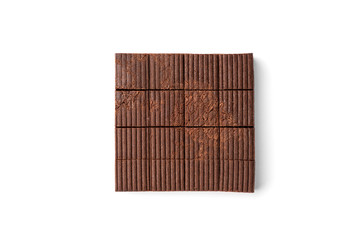 Chocolate toffees isolated on white background.